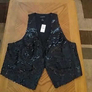 Sequin & Satin Dressy Vest NWT